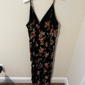 Black floral jumpsuit